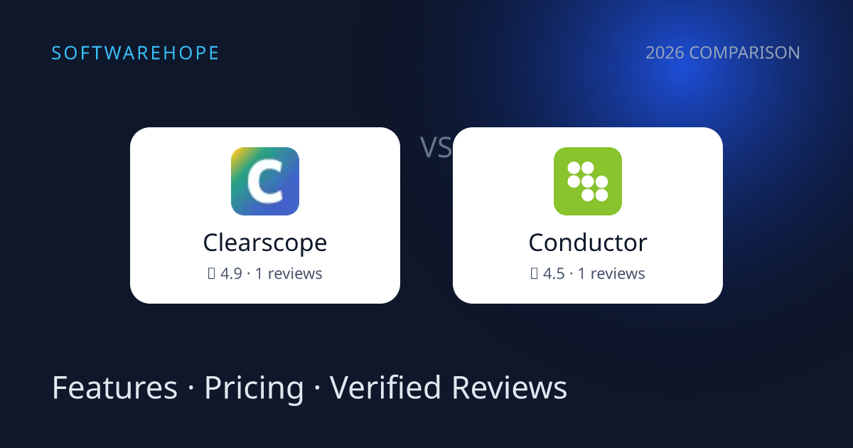 Clearscope vs Conductor (2026): Features, Pricing & Reviews