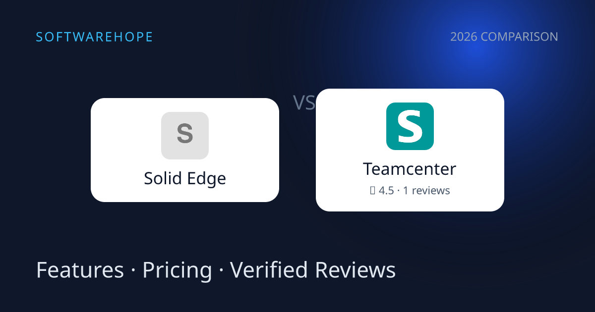 Solid Edge vs Teamcenter (2026): Features, Pricing & Reviews